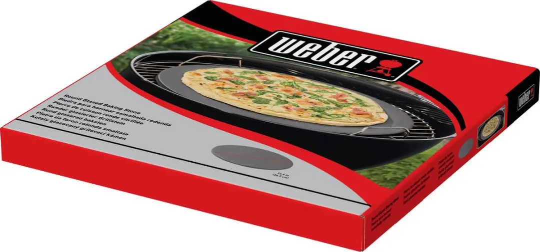Weber Geglazuurde Pizzasteen Ø 36cm - Zwart