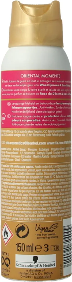 Fa Oriental Moments Deodorant Spray 150ml - Desert Rose & Sandelwood
