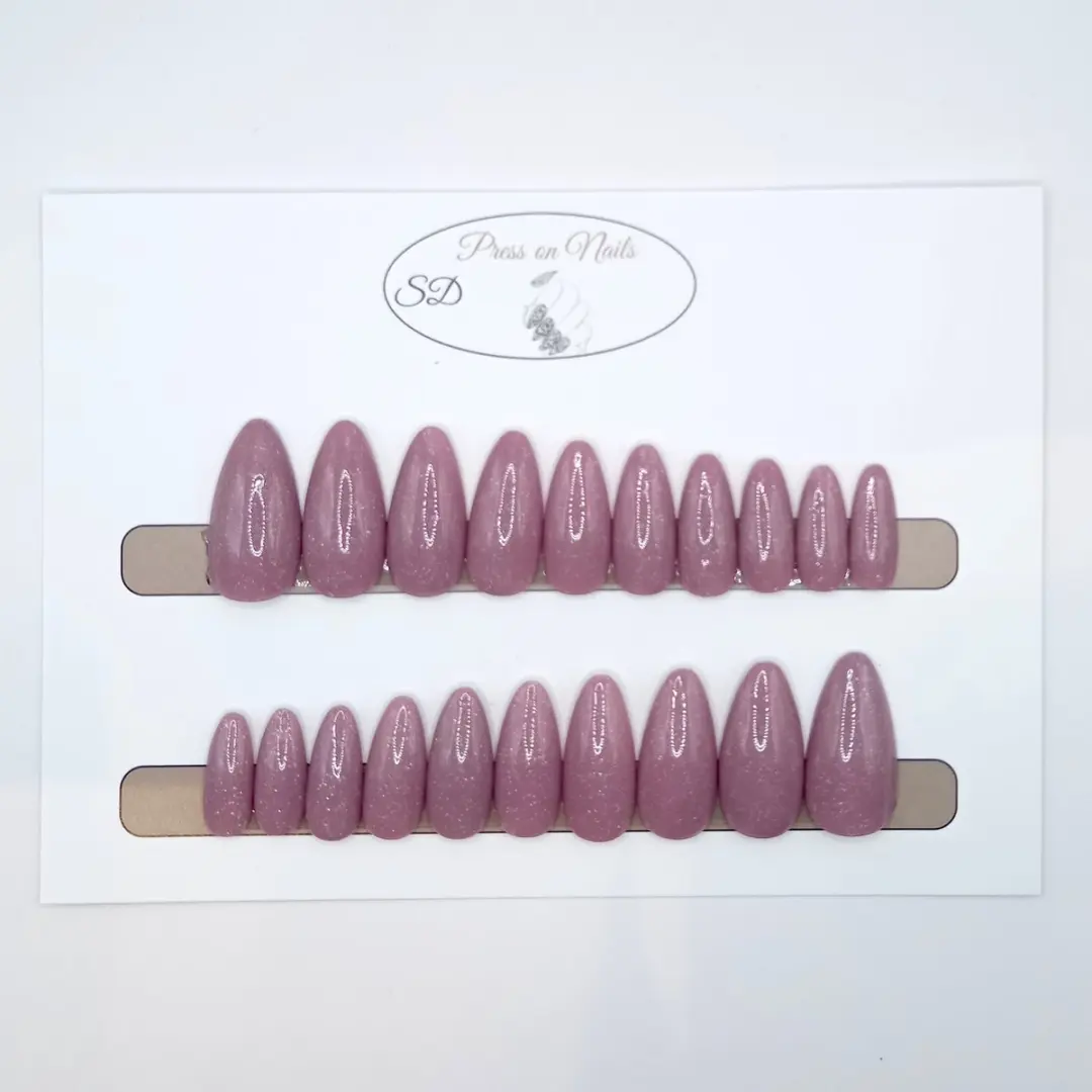 SD Press on Nails B-48 Plaknagels - 20 Stuks - Nude Mauve Shimmer