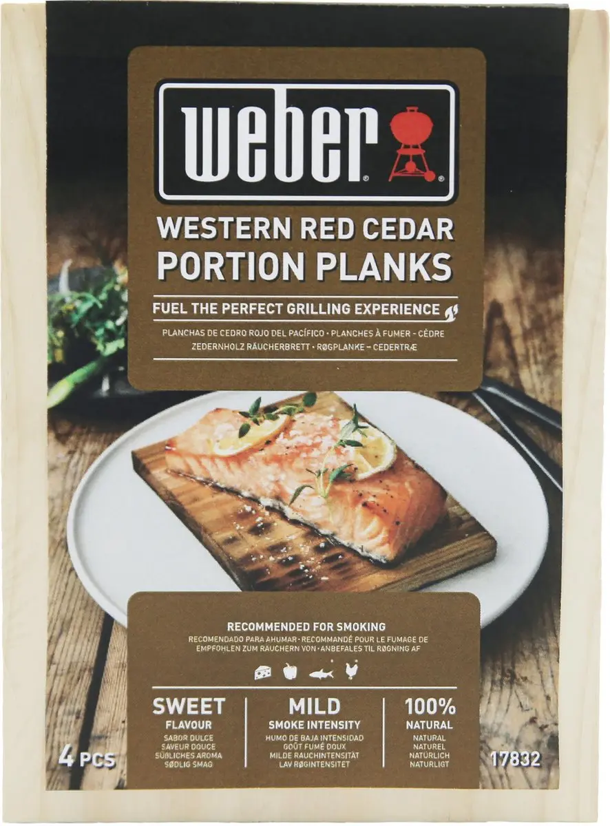 Weber Western Red Cedar Wood Portion Planks 4 Stuks