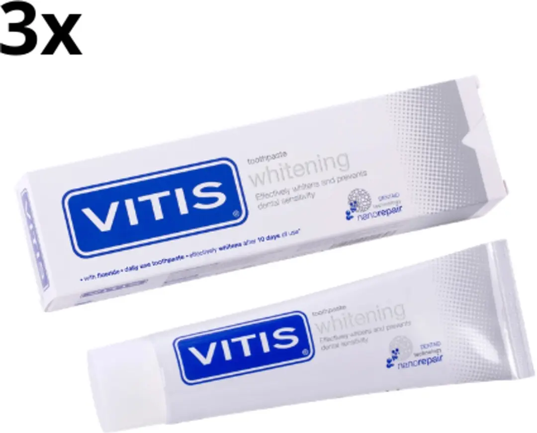 Vitis Whitening Tandpasta 3x75ml