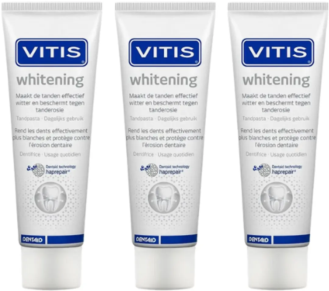Vitis Whitening Tandpasta 3x75ml