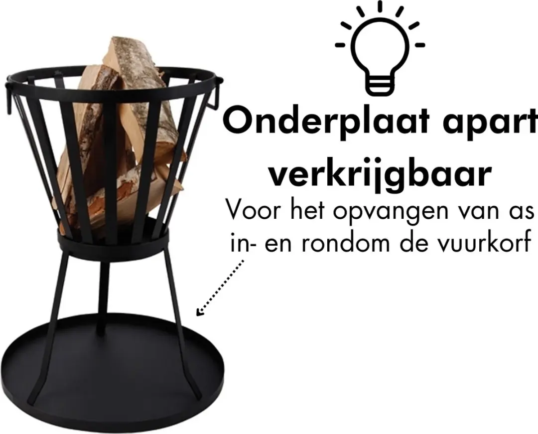 Esschert Design Vuurkorf Metaal 34x59cm - Zwart