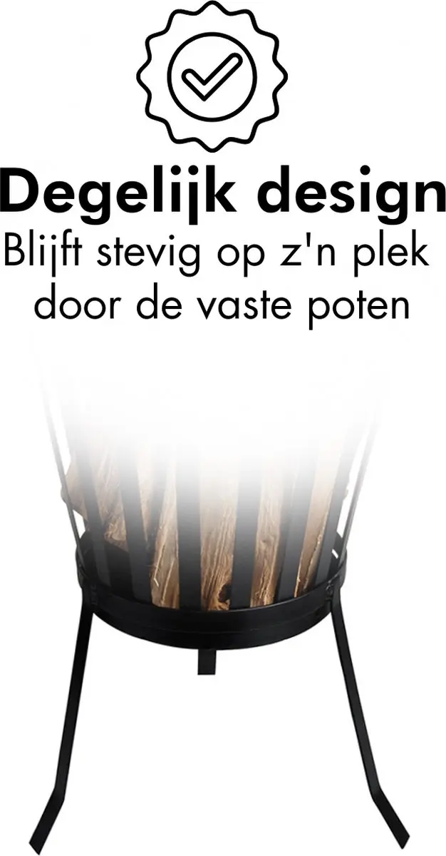 Esschert Design Vuurkorf Metaal 34x59cm - Zwart
