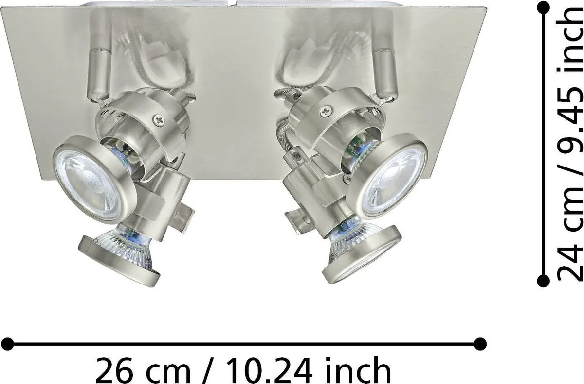 Eglo Tukon 3 Spot 4-Lichts LED - Nikkel-Mat