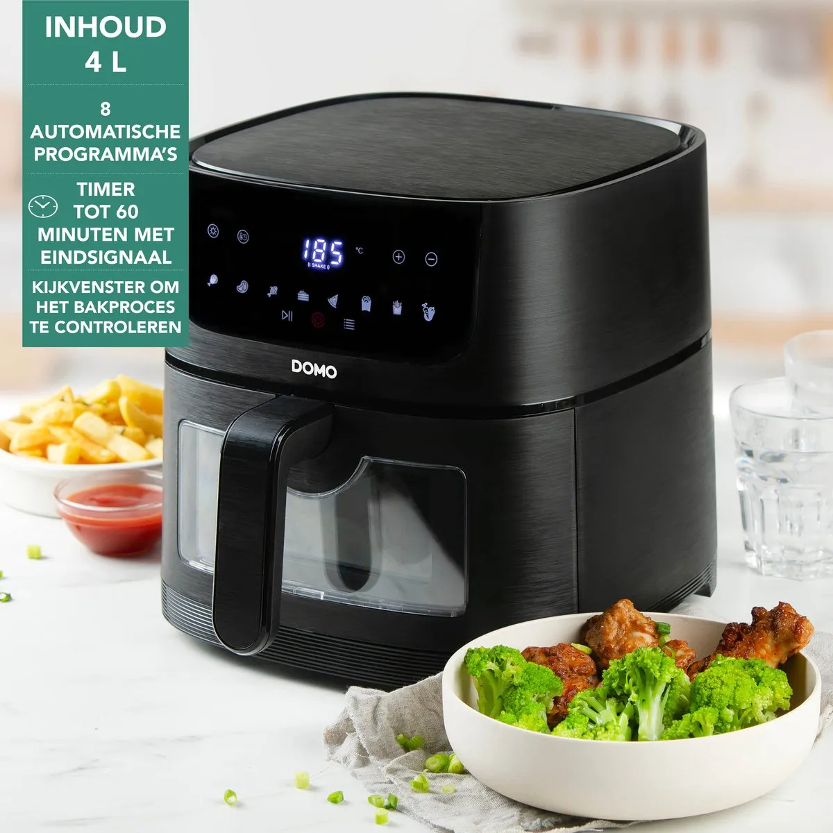 Domo DO542FR Airfryer XL 1350W - 4L - Zwart