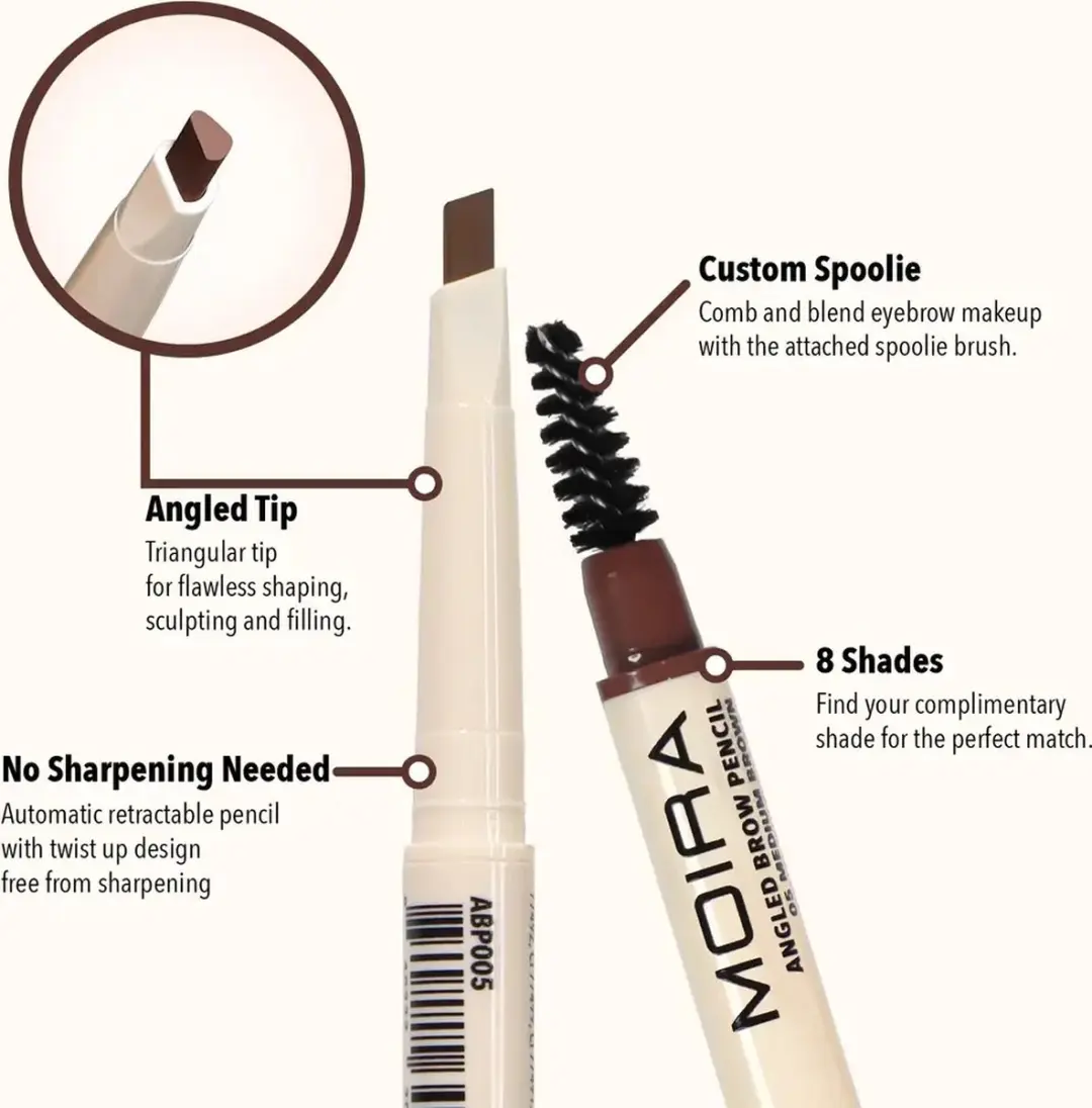 Moira Angled Brow Pencil 005 Medium Brown - 5g