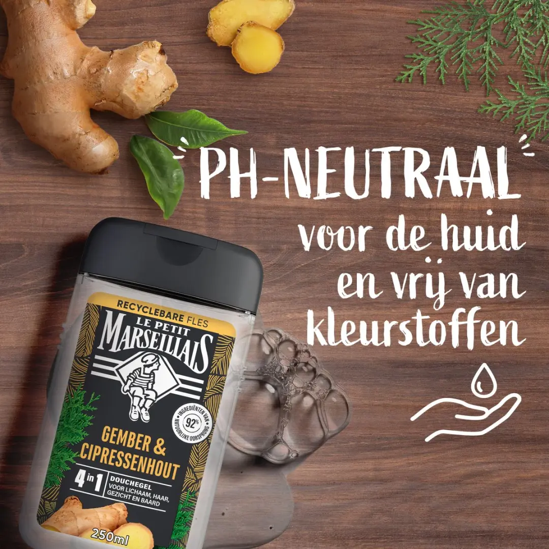 Le Petit Marseillais Douchegel Gember & Cipressenhout 6x250ml