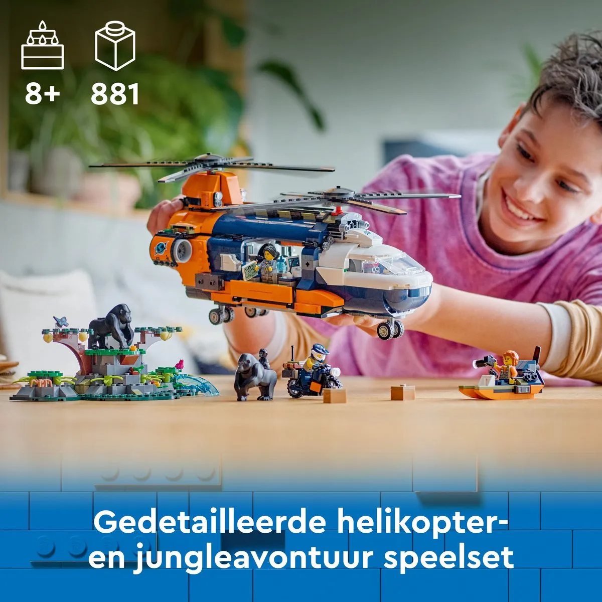LEGO City Jungleonderzoekers Helikopter Basis 60437 - 881 Stukken - afbeelding 6 van 6