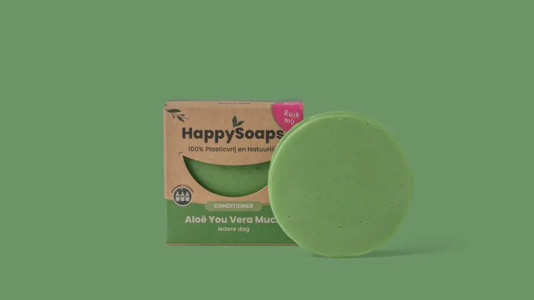 HappySoaps Aloë Vera Verzorgings Giftbox - 3 Shampoo/conditioner bars + organizer