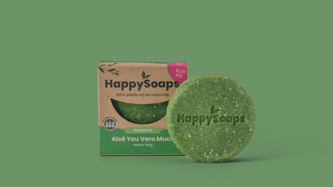 HappySoaps Aloë Vera Verzorgings Giftbox - 3 Shampoo/conditioner bars + organizer