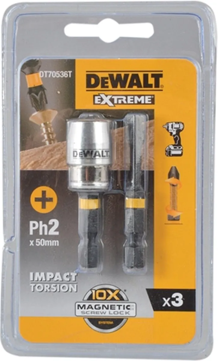 DeWalt DT70536T MagLock Bithouder met PH2 50mm Schroefbits - afbeelding 6 van 6