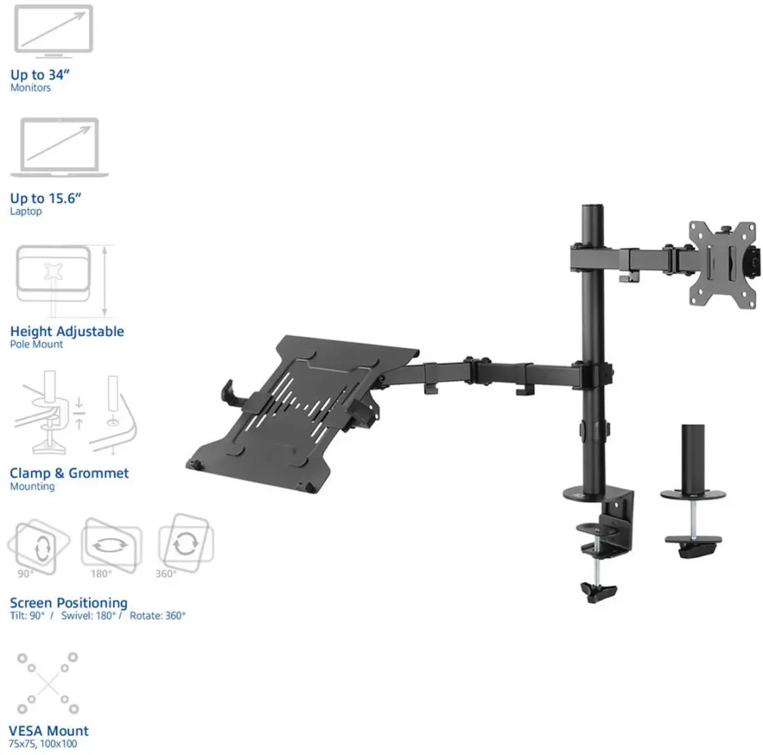 ACT Monitorarm AC8305 34" - 1 Scherm - Zwart