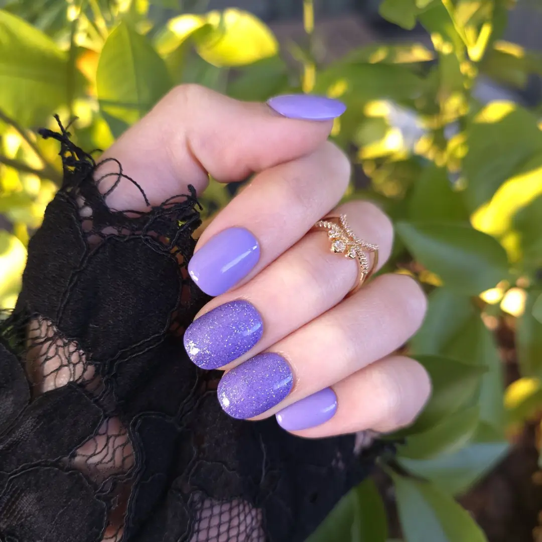 SD Press on Nails B-24 Plaknagels Lilapaars Glitter