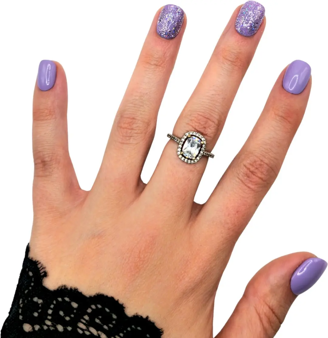 SD Press on Nails B-24 Plaknagels Lilapaars Glitter - 20 Stuks