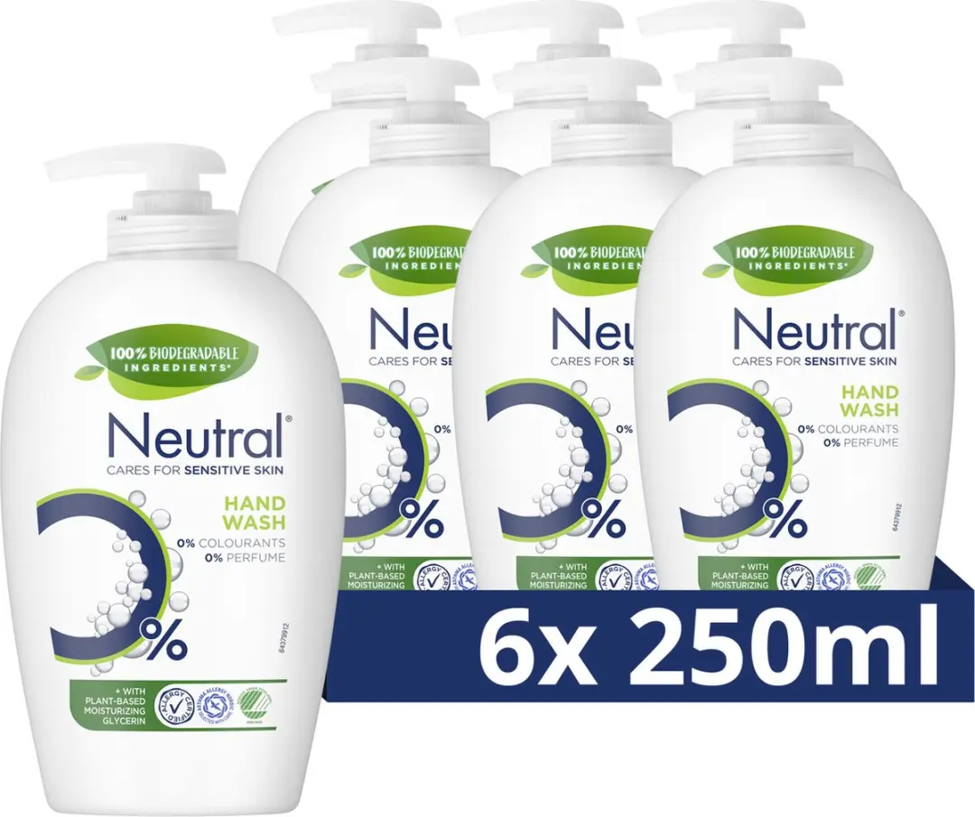 Neutral 0% Vloeibare Handzeep Parfumvrij - 6x250ml