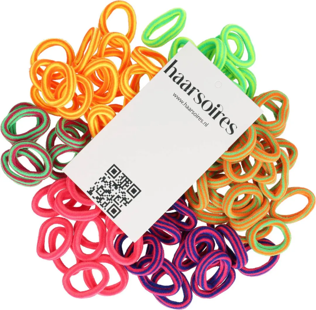 Haarsoires Haarelastiekjes Mini 2,5cm - Paars/Roze/Geel/Blauw Groen - 70 Stuks
