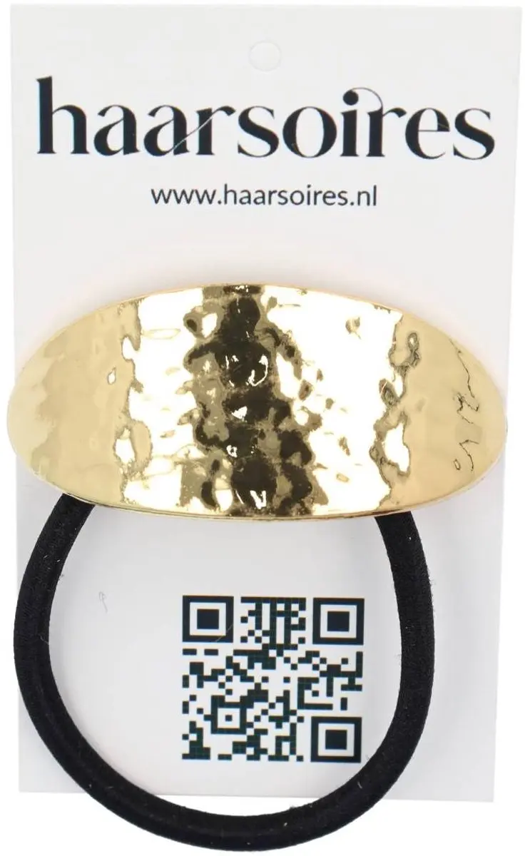 Haarsoires Cuff Haarelastiek 5cm - Zwart/Goud