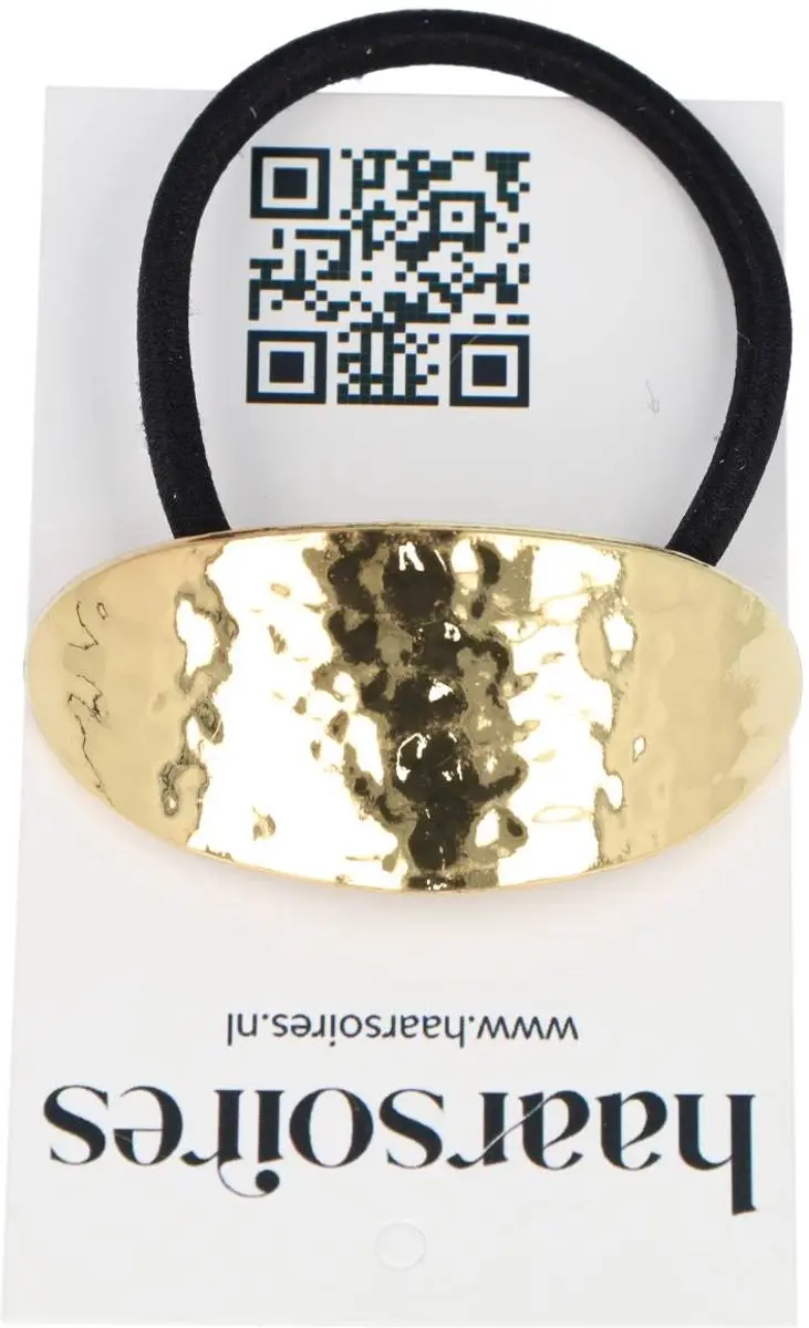 Haarsoires Cuff Haarelastiek 5cm - Zwart/Goud