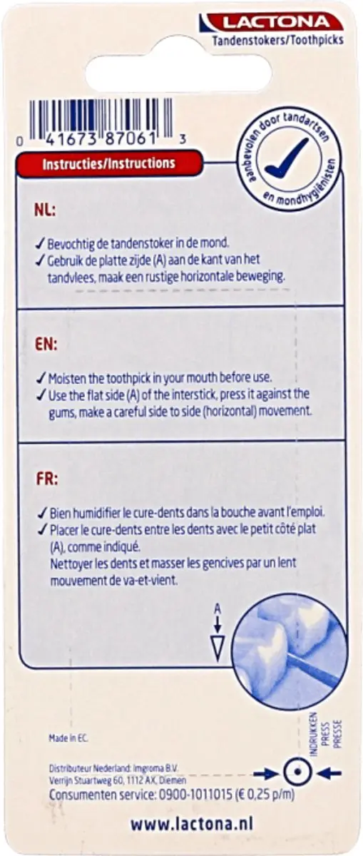 Lactona Tandenstokers Mintsmaak - 100 Stuks