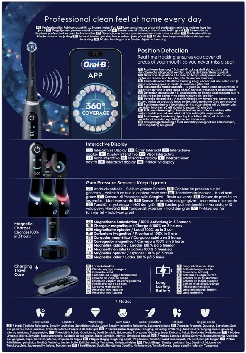Oral-B iO9 Elektrische Tandenborstel - Zwart - 20 Stuks