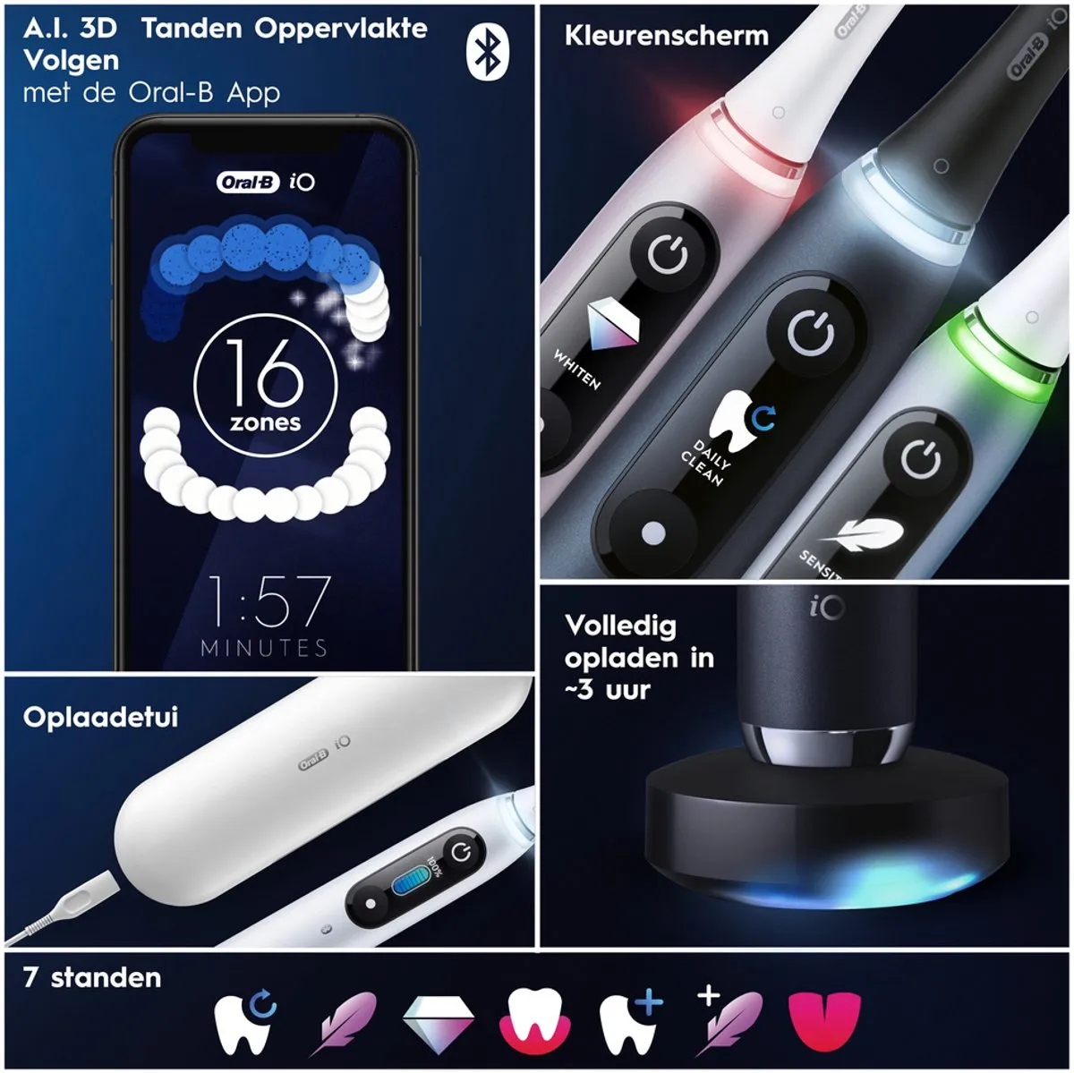 Oral-B iO9 Elektrische Tandenborstel - Zwart - 20 Stuks - afbeelding 6 van 6