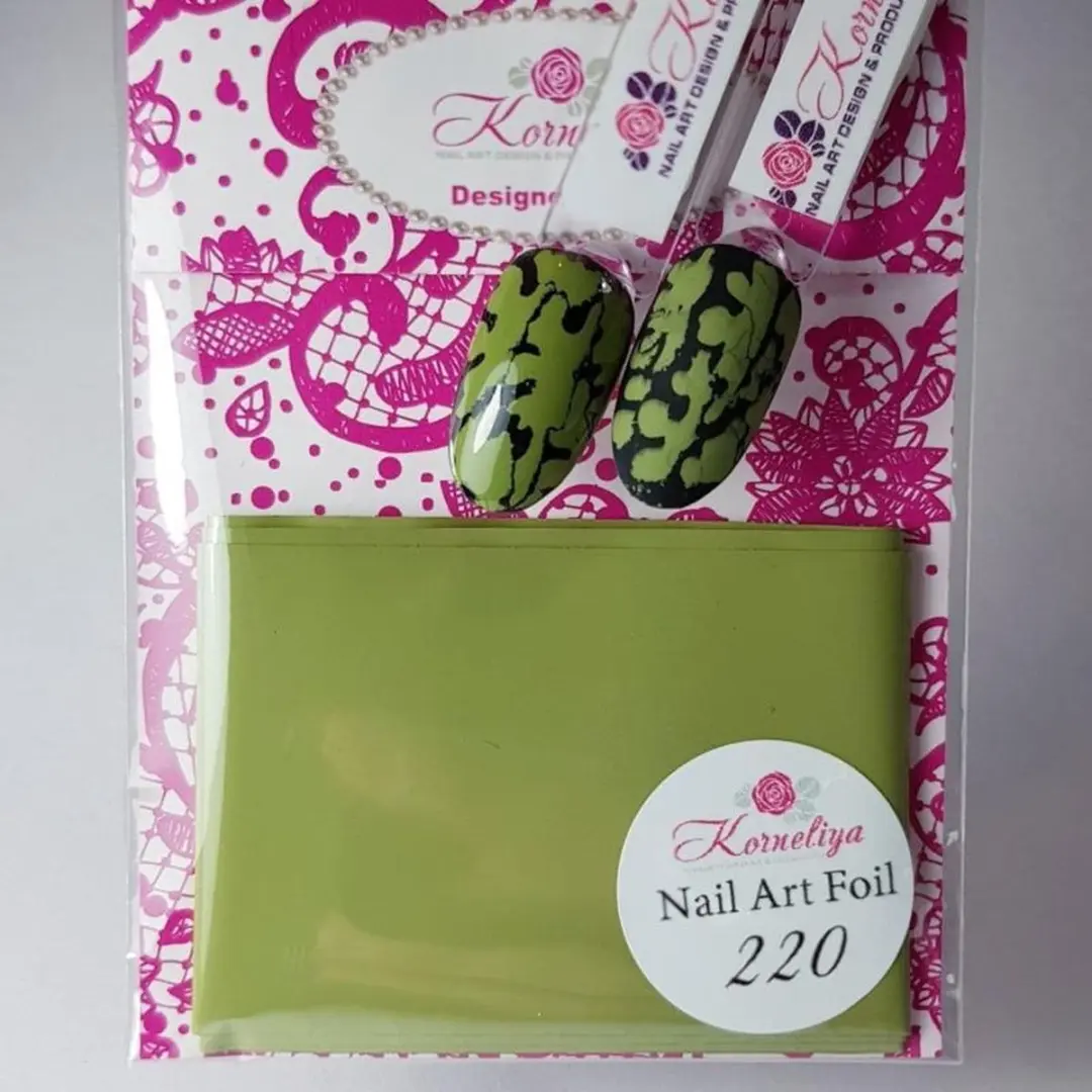 Korneliya Nailart Folie Mat Craquelé Olijfgroen 220