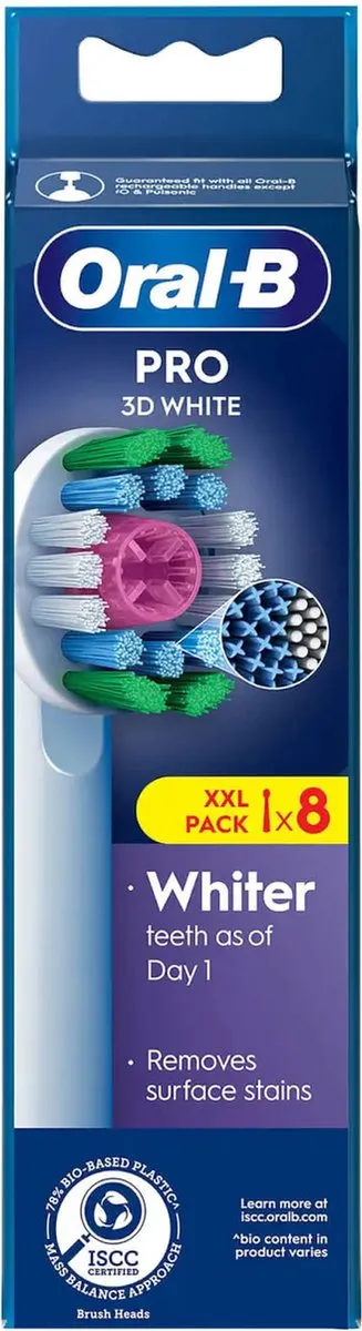 Oral-B Pro 3D White Opzetborstels XF - 8 Stuks