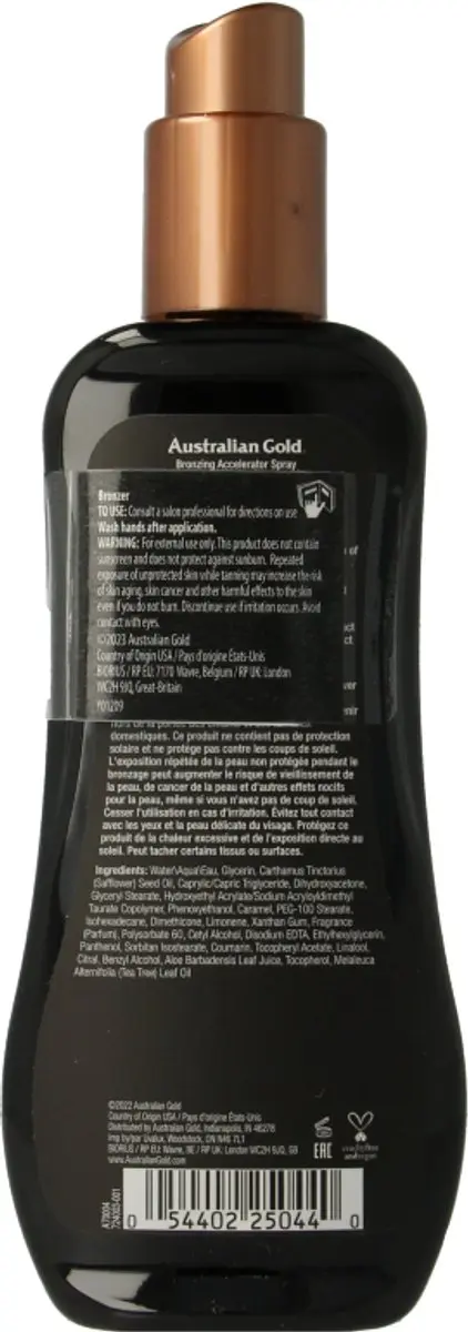 Australian Gold Dark Tanning Accelerator Spray Gel met Bronzer 237ml