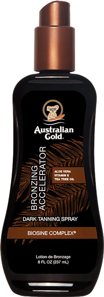 Australian Gold Dark Tanning Accelerator Spray Gel met Bronzer 237ml