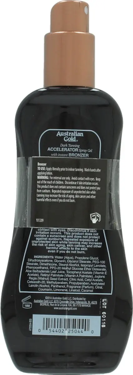 Australian Gold Dark Tanning Accelerator Spray Gel met Bronzer 237ml