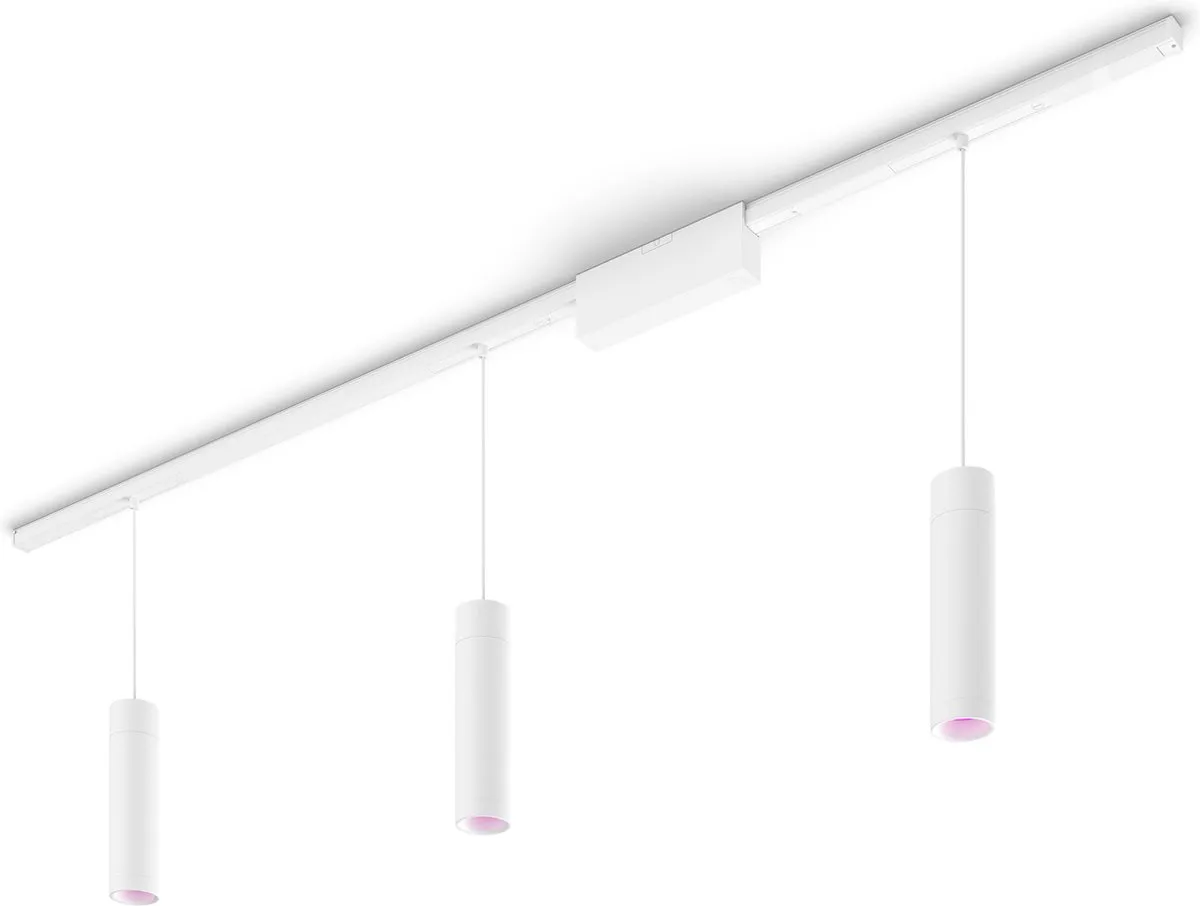 Philips Hue Perifo railverlichting plafond - wit en gekleurd licht - 3 hanglampen - wit - basisset