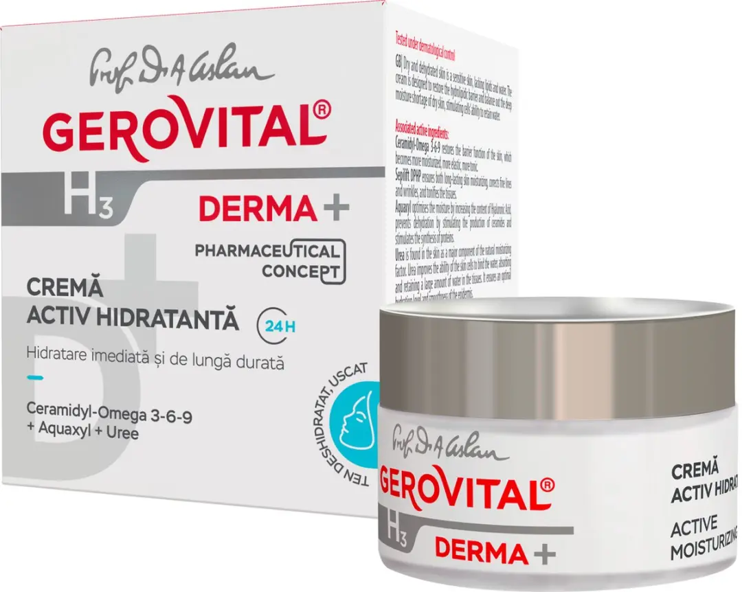 Gerovital Derma+ 24-uurs Vochtinbrengende Crème 50ml