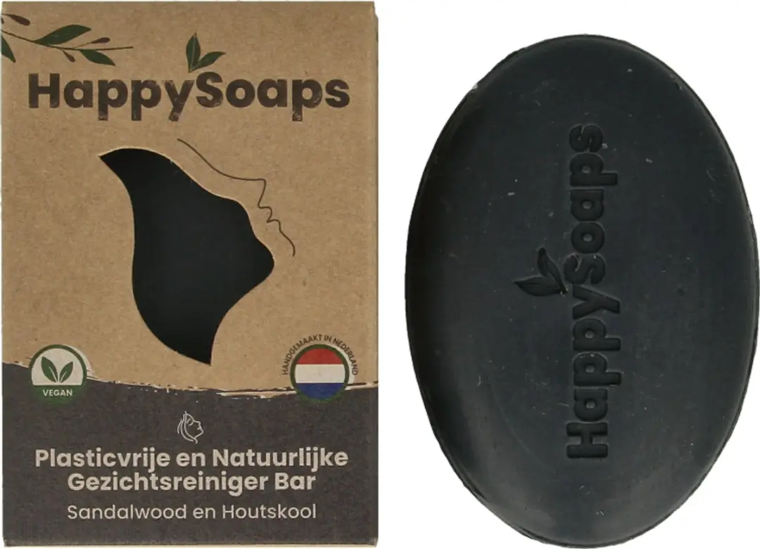 HappySoaps Gezichtsreiniger Bar Houtskool & Eucalyptus 70g - afbeelding 6 van 6