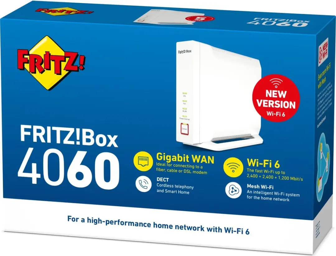 FRITZ!Box 4060 Router - Mesh Master Tri-Band WiFi 6