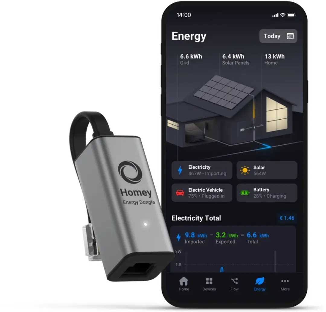 Homey Energy Dongle P1 Meter - Energieverbruiksmeter