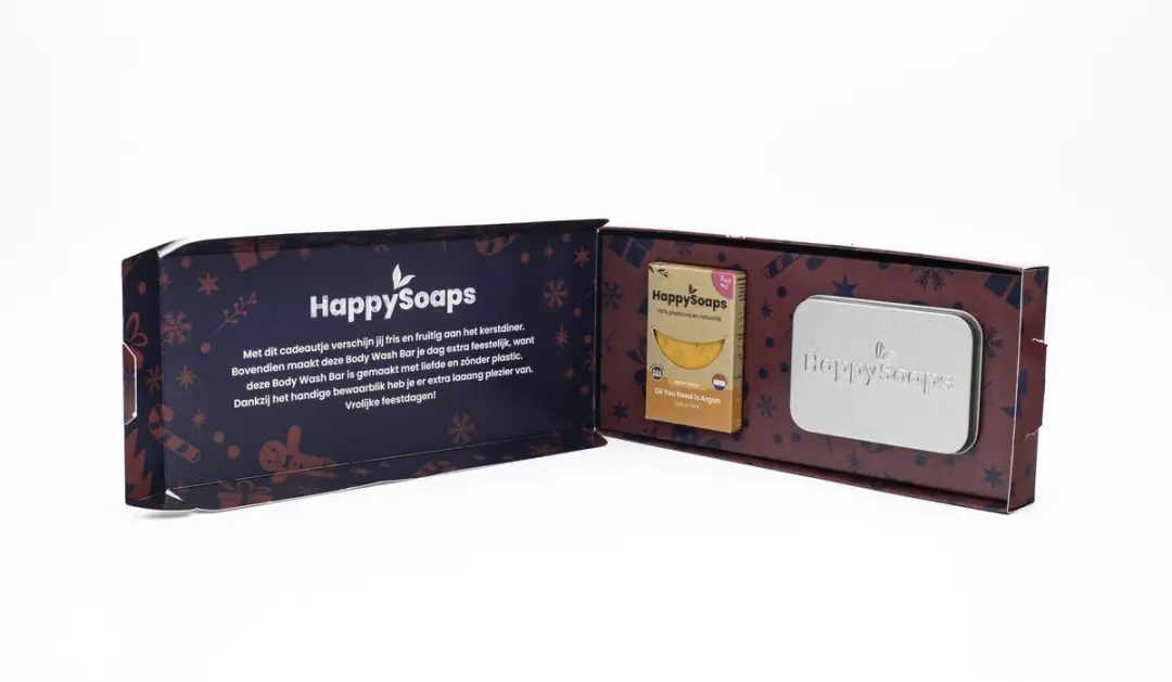 HappySoaps Kerstbox - Douchegel & Reisblikje - 2 Stuks
