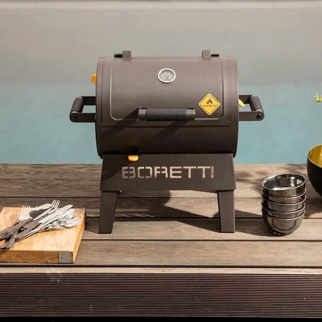 Boretti Terzo Houtskool Barbecue 30x40cm - 5 Burgers - Zwart