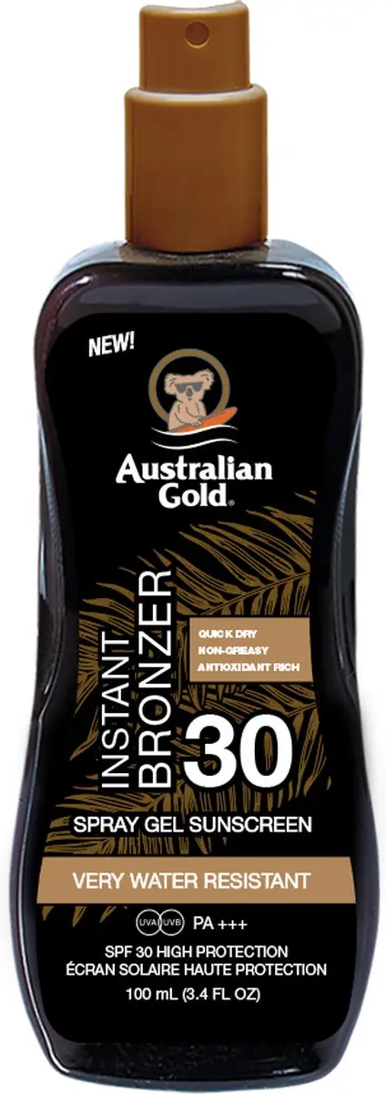 Australian Gold SPF 30 Spray Gel met Bronzer 100ml