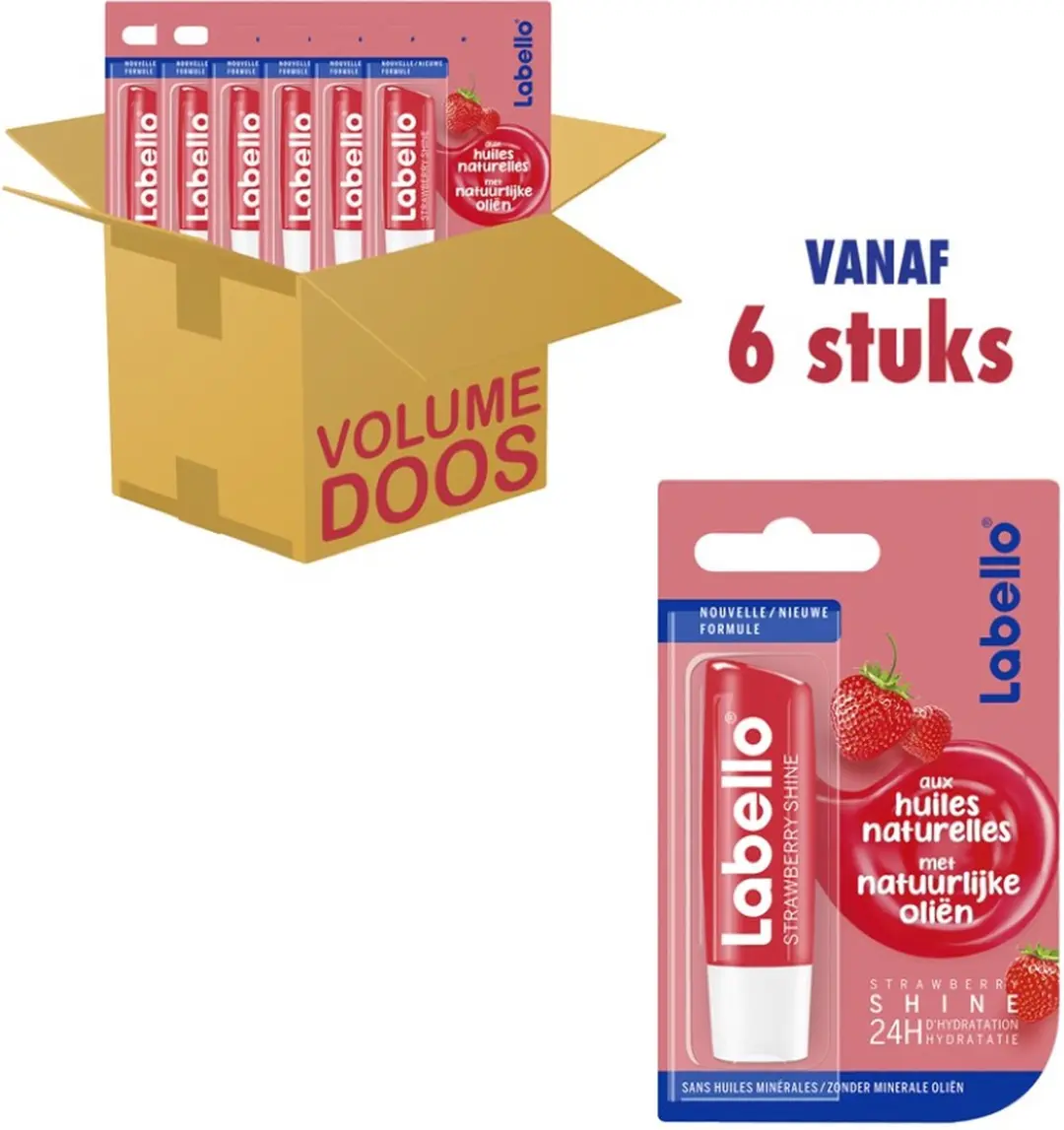 Labello Lippenbalsem Aardbei 6x33ml