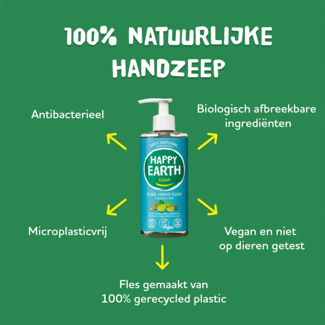 Happy Earth Handzeep Cedar Lime 300ml