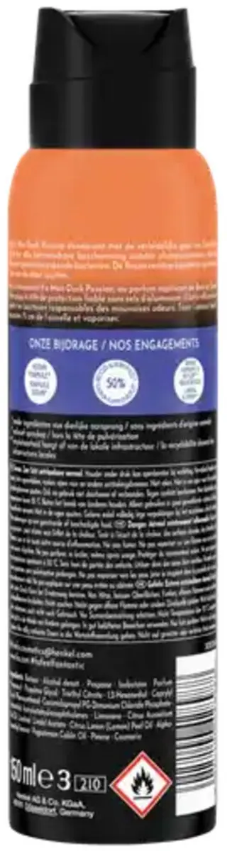 Fa Men Dark Passion Deodorant Spray - 6x150ml