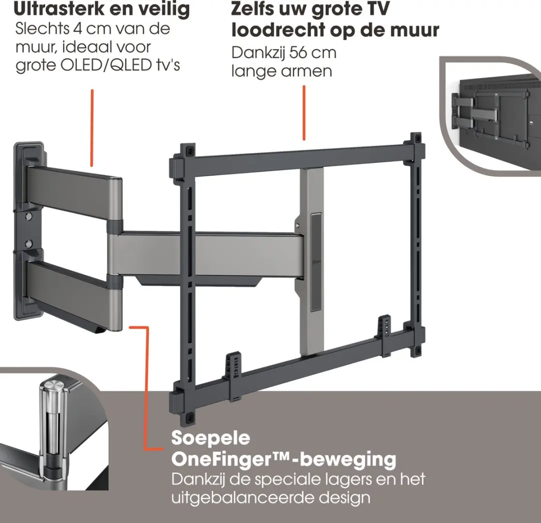 Vogel's ELITE TVM 5645 Draaibare TV-Beugel 40-77" - 45kg - Zwart