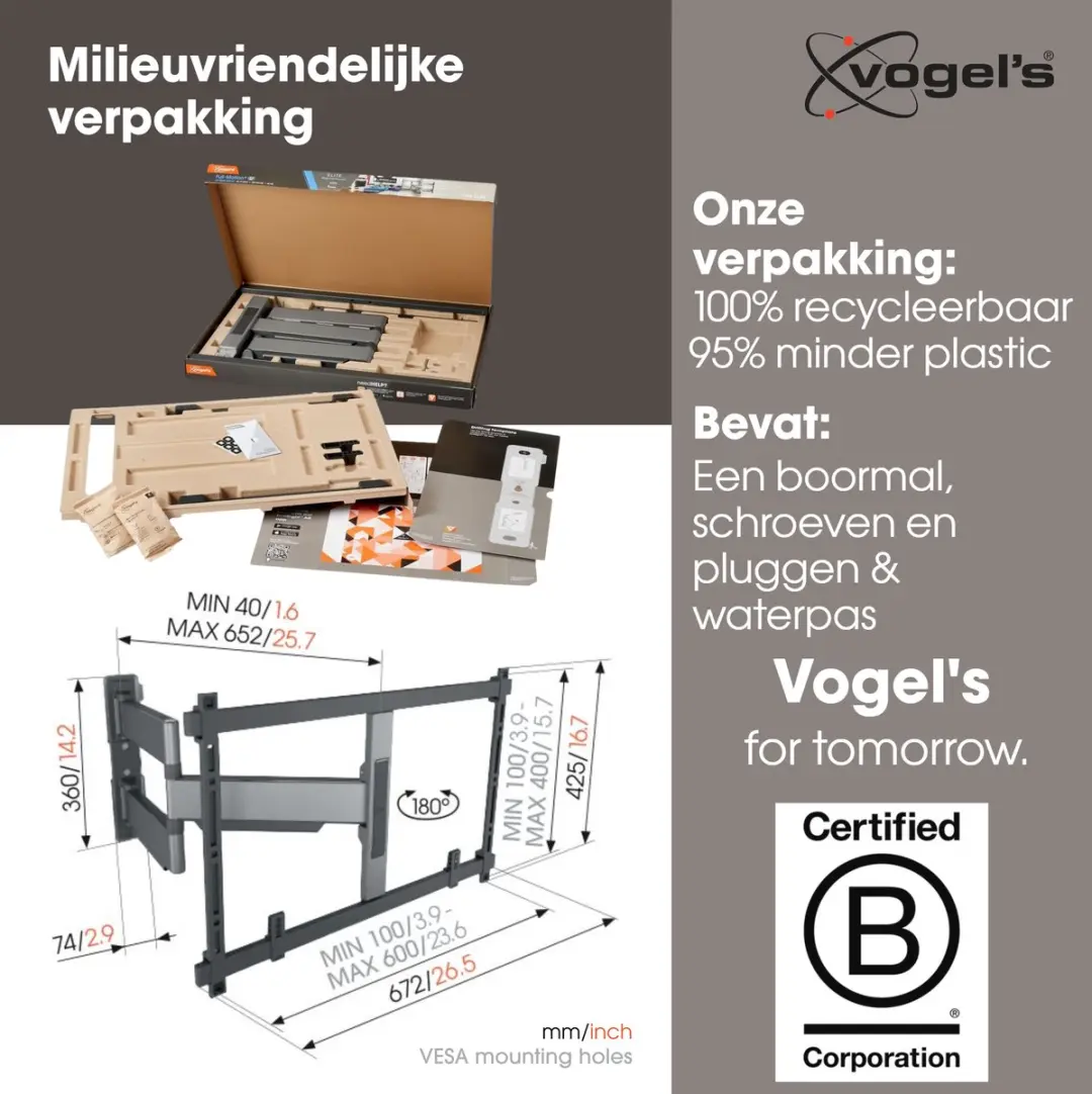 Vogel's ELITE TVM 5645 Draaibare TV-Beugel 40-77" - 45kg - Zwart - afbeelding 6 van 6