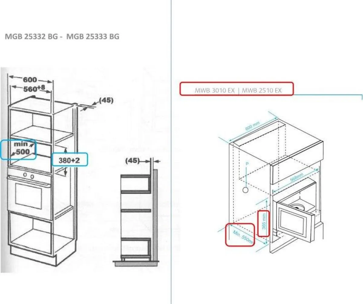Beko MGB 25333 BG Inbouw Magnetron - 900W - Zwart
