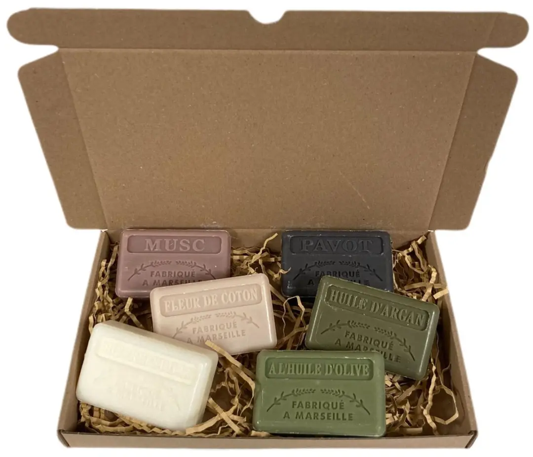 Savon de Marseille Geschenkset Zeep & Scrub 6x125g - o.a. Musc, Fleur de coton