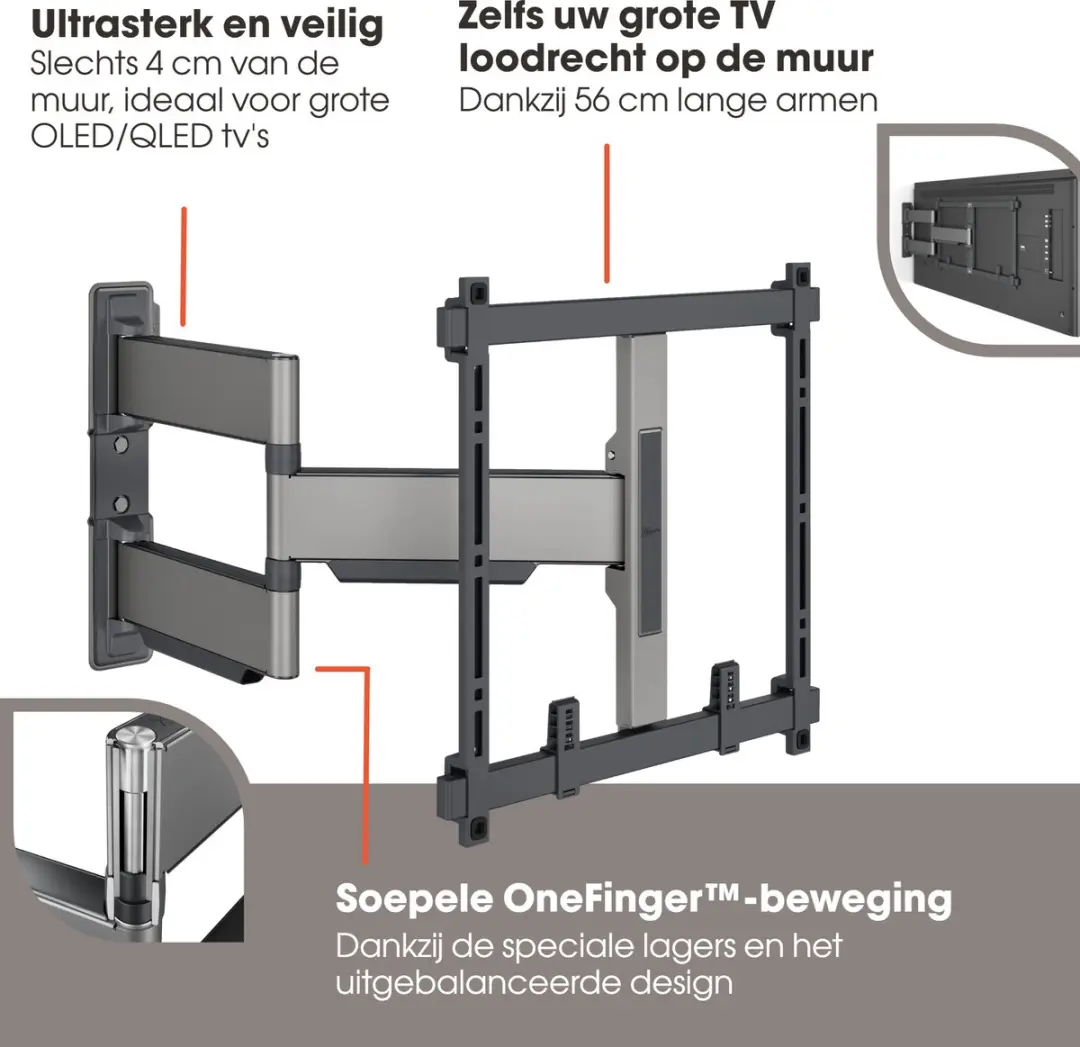 Vogel's ELITE TVM 5445 Draaibare TV-Beugel 32-65" - 35kg - VESA 400x400 - Zwart