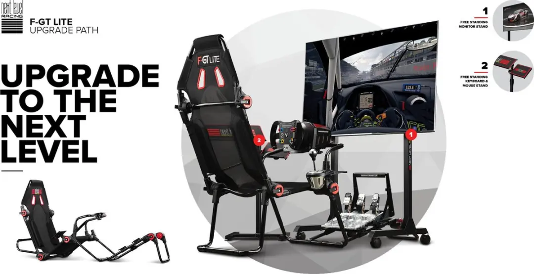 Next Level Racing F-GT Lite NLR-S015 Racestoel Cockpit - Zwart