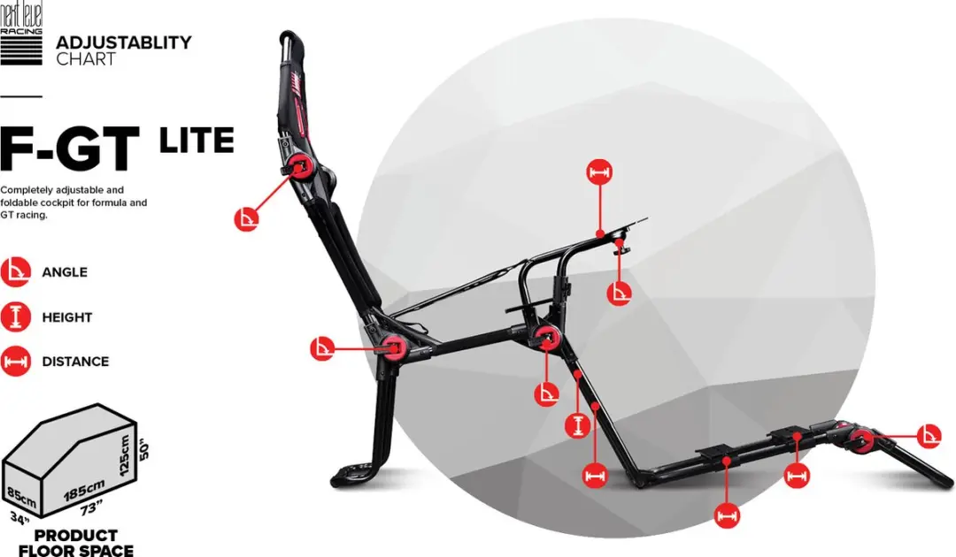 Next Level Racing F-GT Lite NLR-S015 Racestoel Cockpit - Zwart