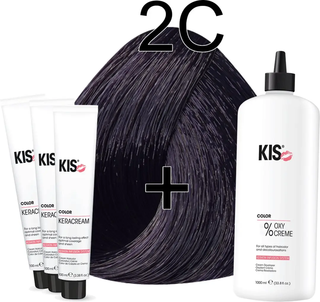 KIS KeraCream Color Donker Cassis Haarverfset 100ml